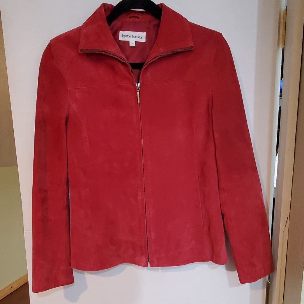 Boston Harbor Red Suede Jacket Size Small